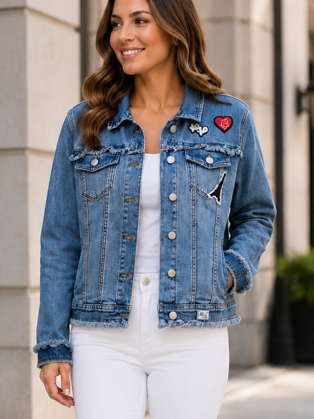 Karl Lagerfeld Blue Denim Jacket – Size Large